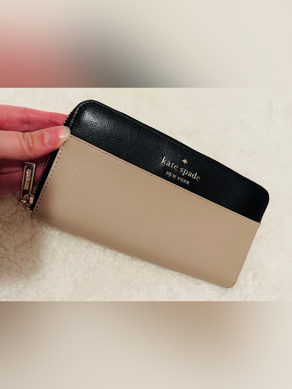 Kate Spade Two-Tone Black and Beige Wallet